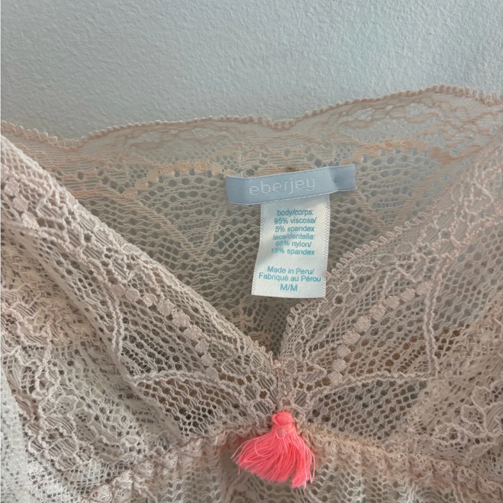 Anthropologie Eberjey Tan & Cream Printed Cami & Long Pant Pajama Set Size M - Picture 4 of 8